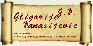 Gligorije Manasijević vizit kartica